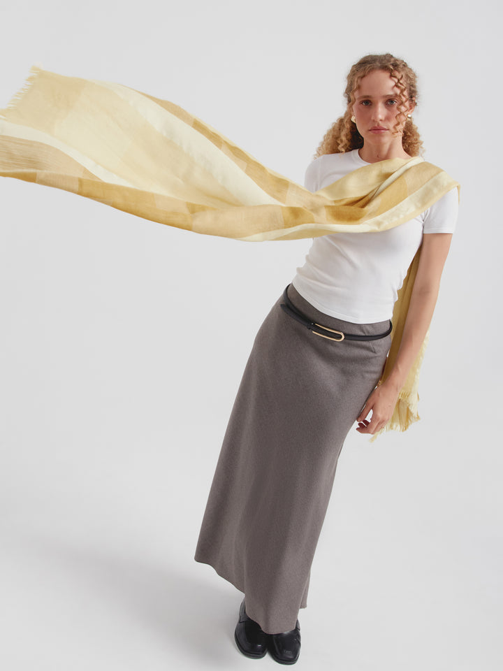 Estola Caoba De Baby Alpaca Color Beige