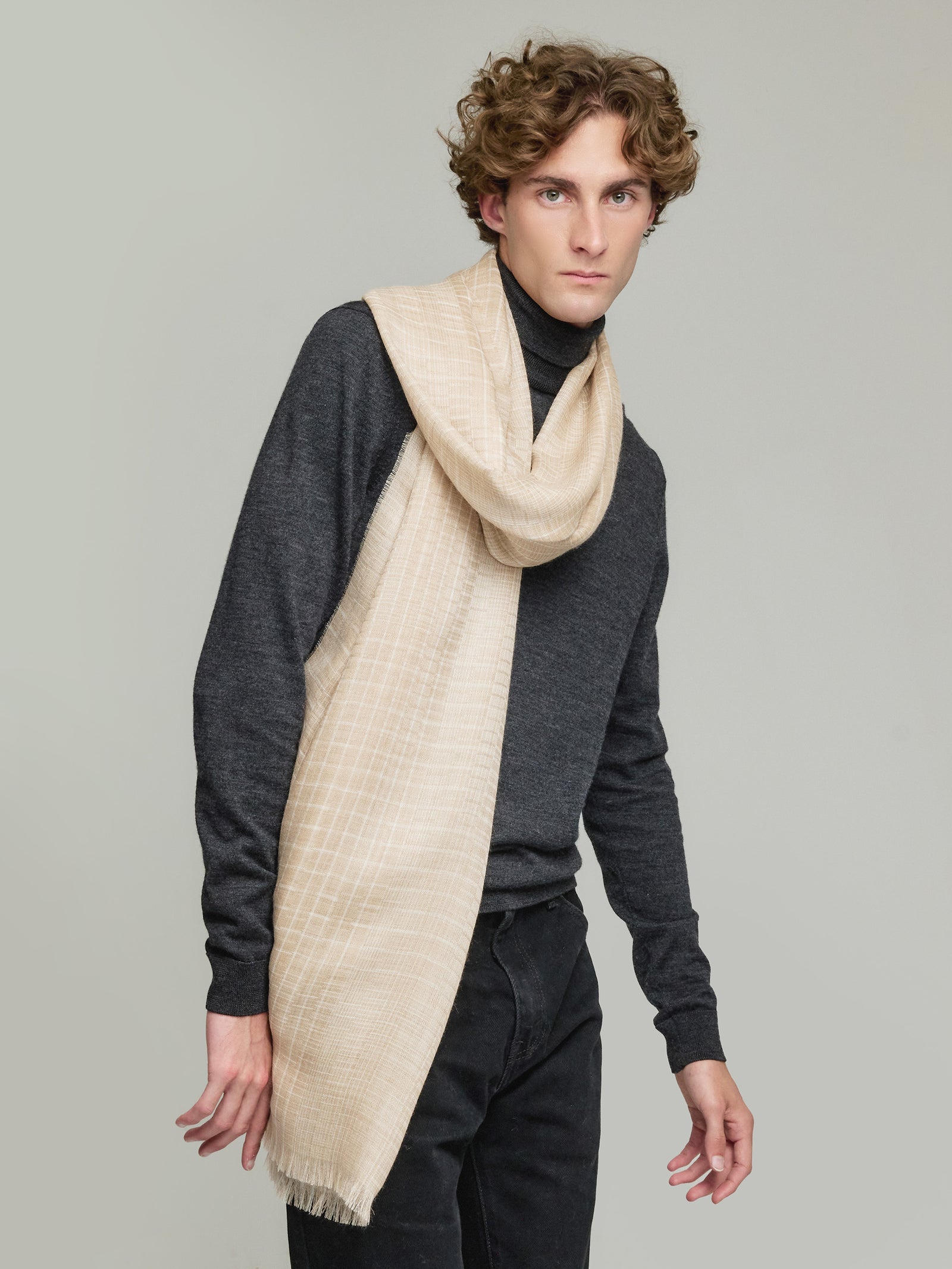 Vermondi Eco Stole Made of Baby Alpaca in Beige