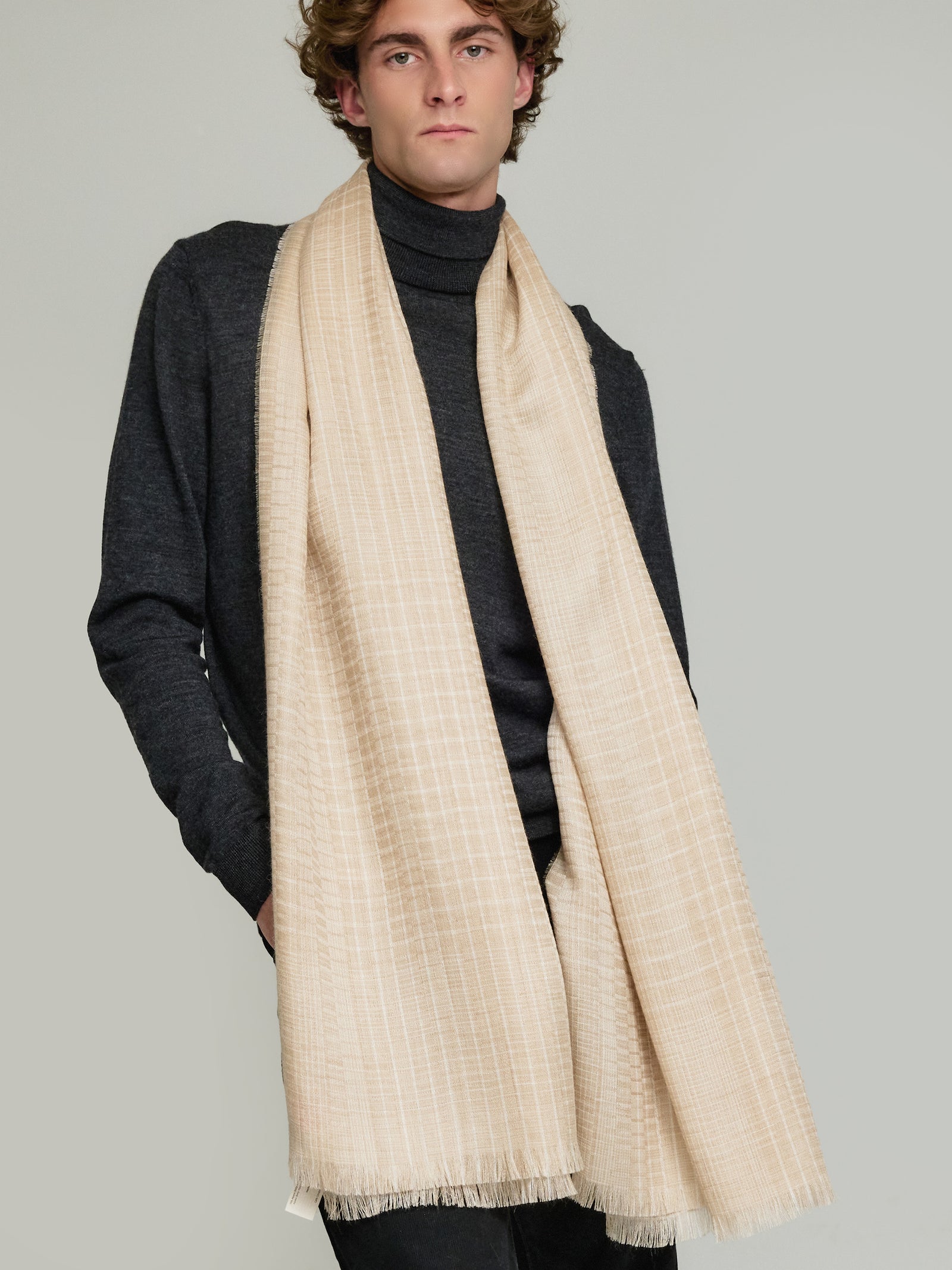 Vermondi Eco Stole Made of Baby Alpaca in Beige