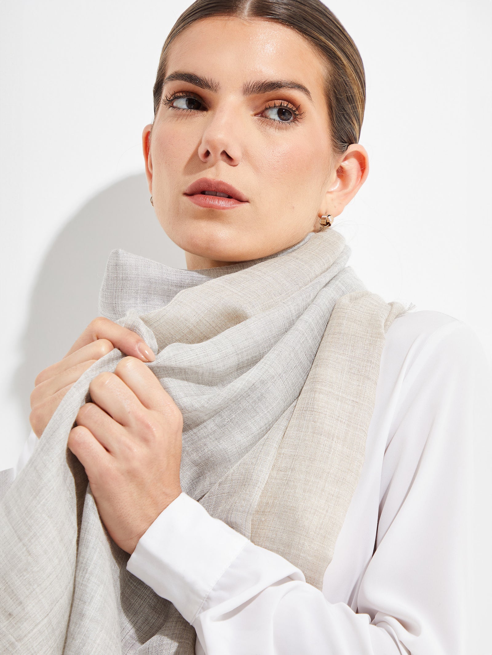 Balthazar Stole In Royal Alpaca &amp; Gray Silk