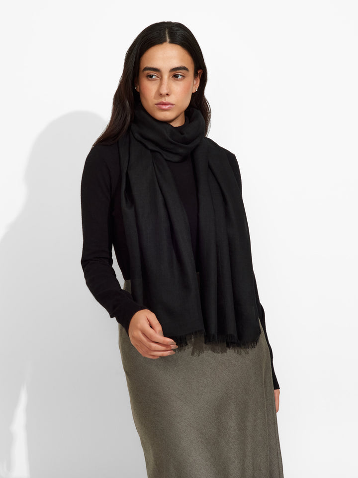 Black Royal Alpaca Borisette Stole