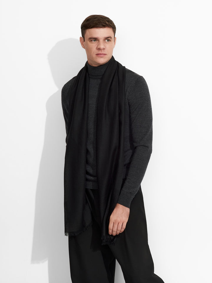 Black Royal Alpaca Borisette Stole