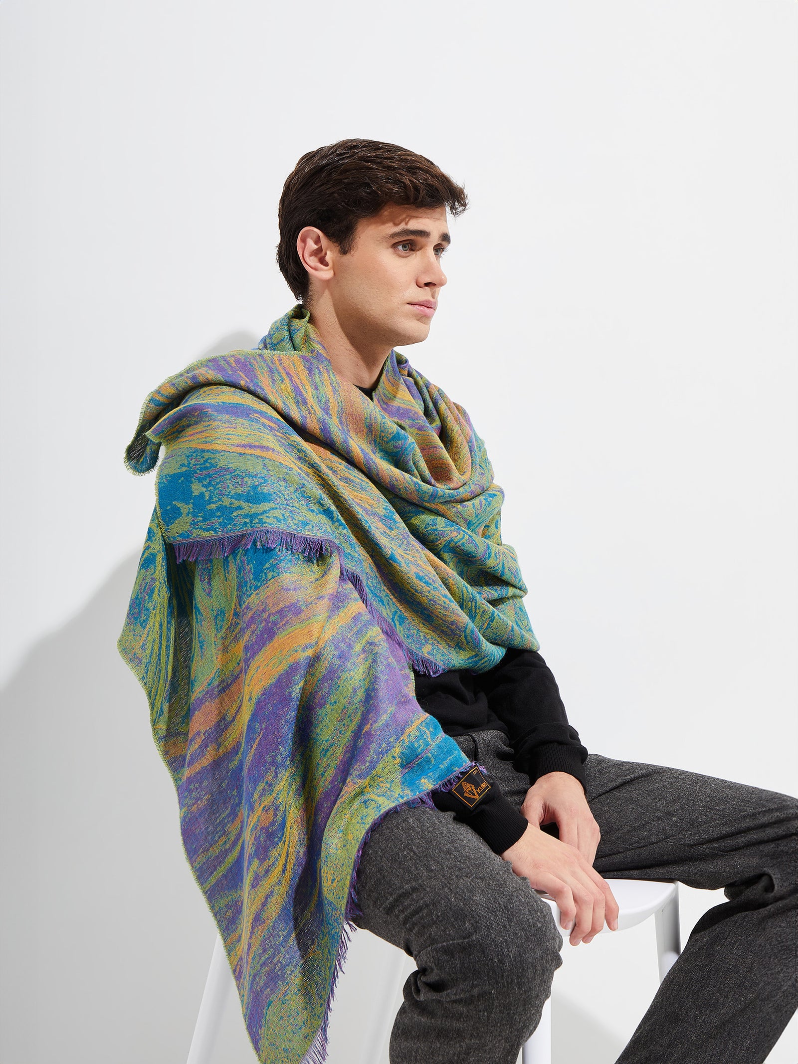 Rainbow Eucalyptus Stole by Royal Alpaca &amp; Multicolor Silk