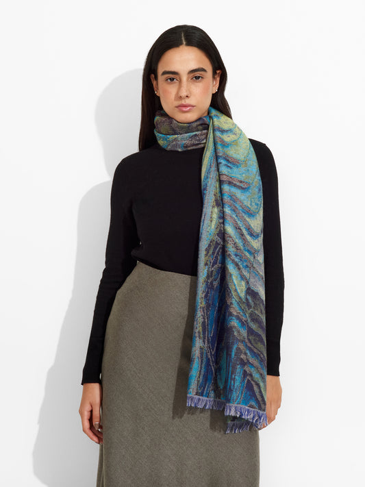 Estola Terrazas De Arroz De Royal Alpaca Y Seda Color Multicolor