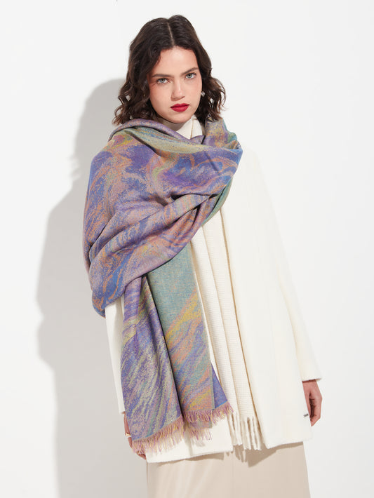 Estola Capilla De Marmol De Royal Alpaca Y Seda Color Multicolor