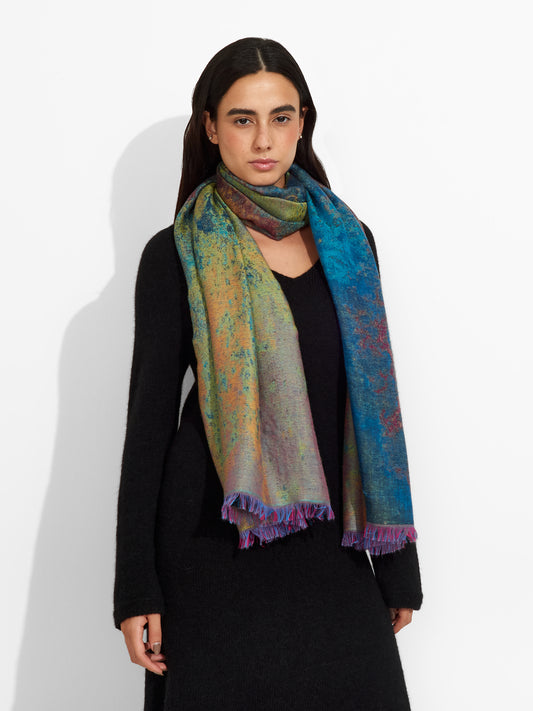 Estola Nebulosa De Cangrejo De Royal Alpaca Y Seda Color Multicolor