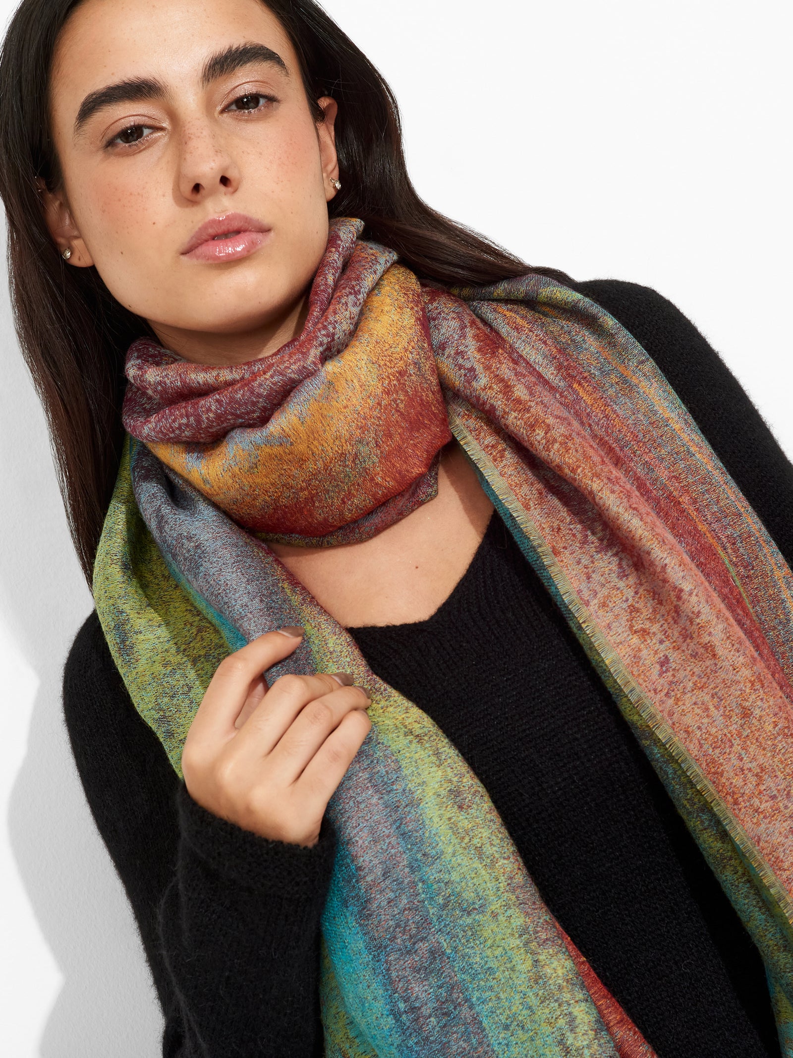 Estola Yellowstone Park De Royal Alpaca Y Seda Color Multicolor
