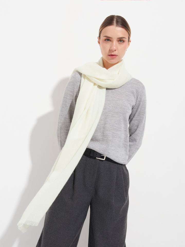 Estola Amareto De Baby Alpaca Color Ecru