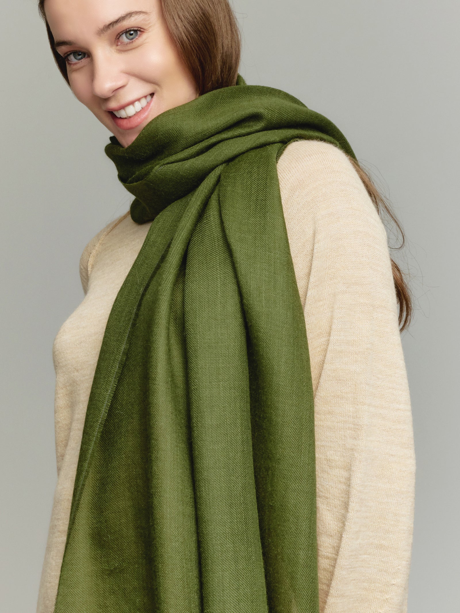 Green Baby Alpaca Amaretto Stole