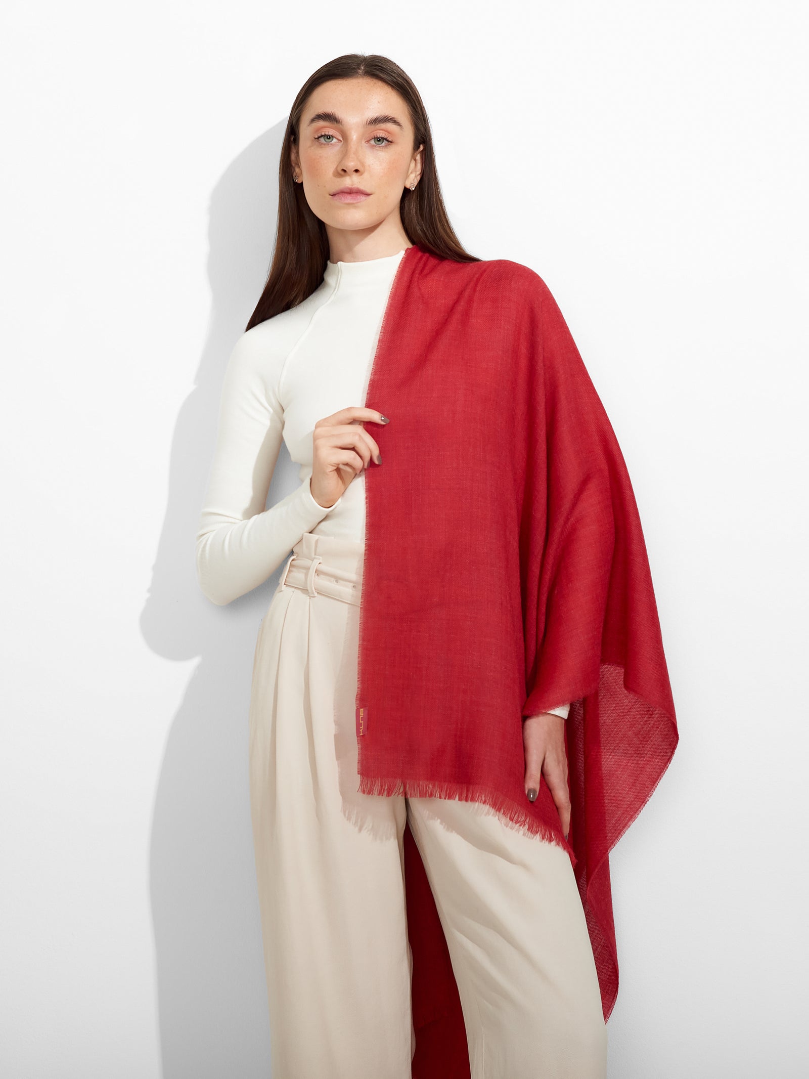 Estola Amareto De Baby Alpaca Color Rosado