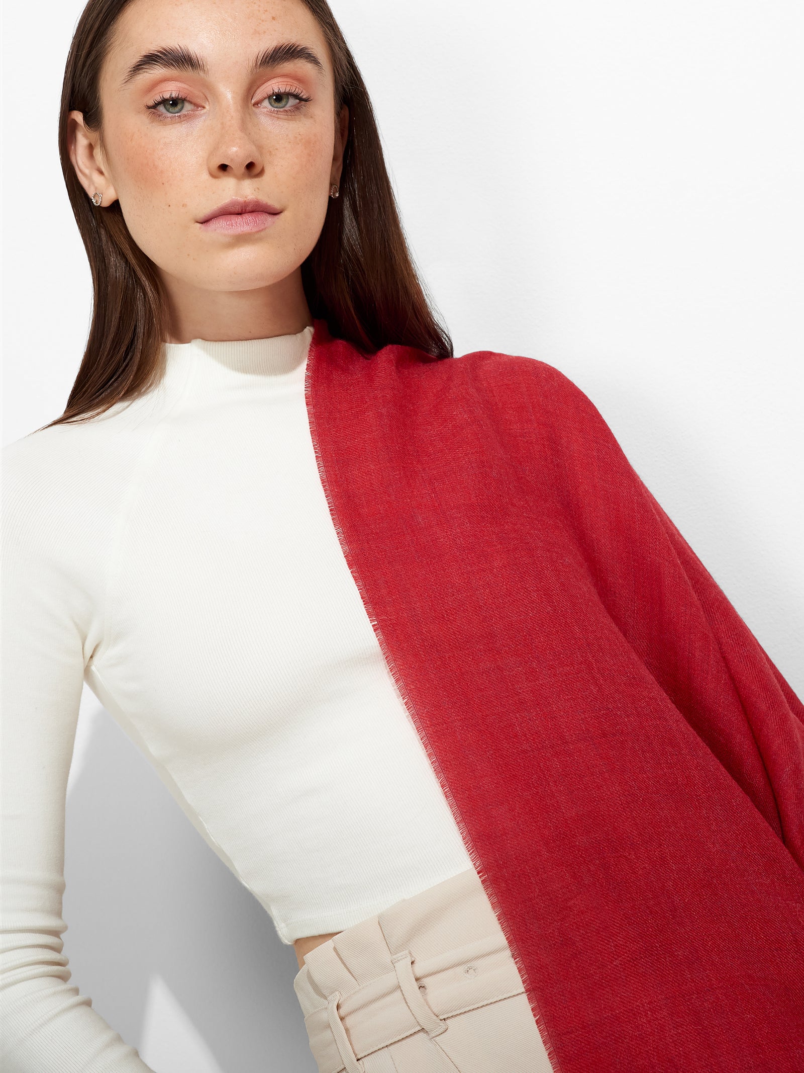 Estola Amareto De Baby Alpaca Color Rosado
