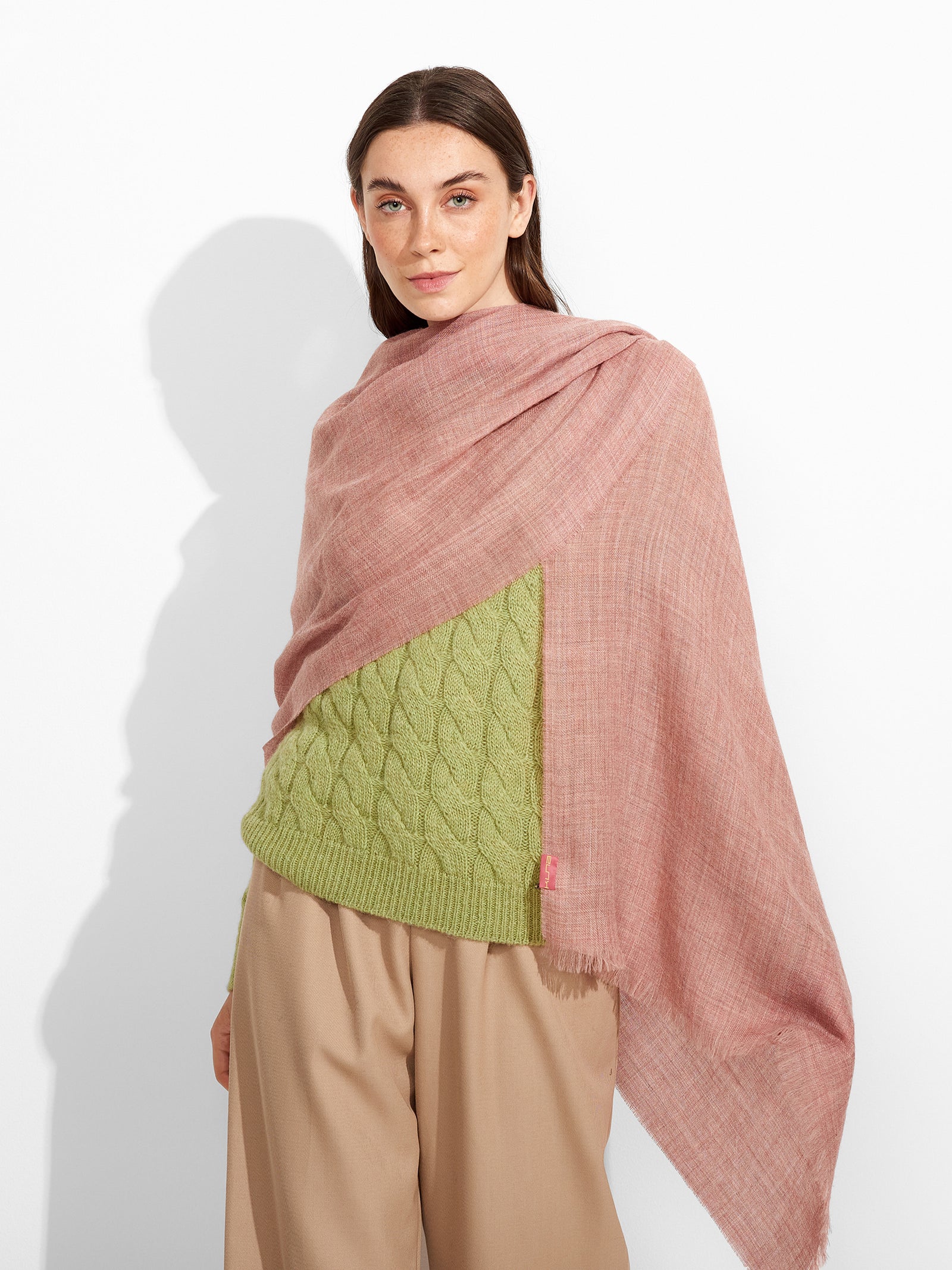 Pink Baby Alpaca Amaretto Stole