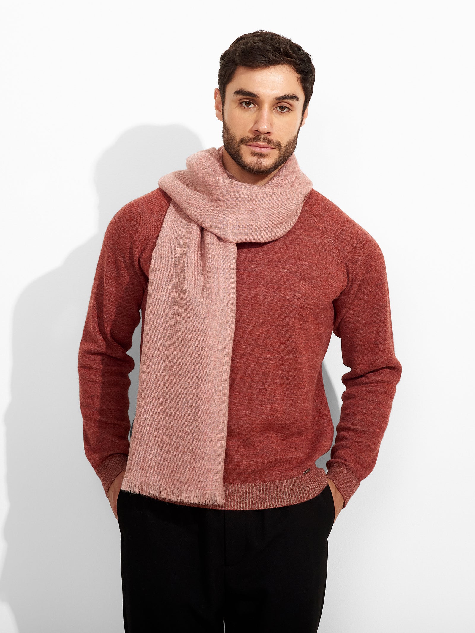 Pink Baby Alpaca Amaretto Stole