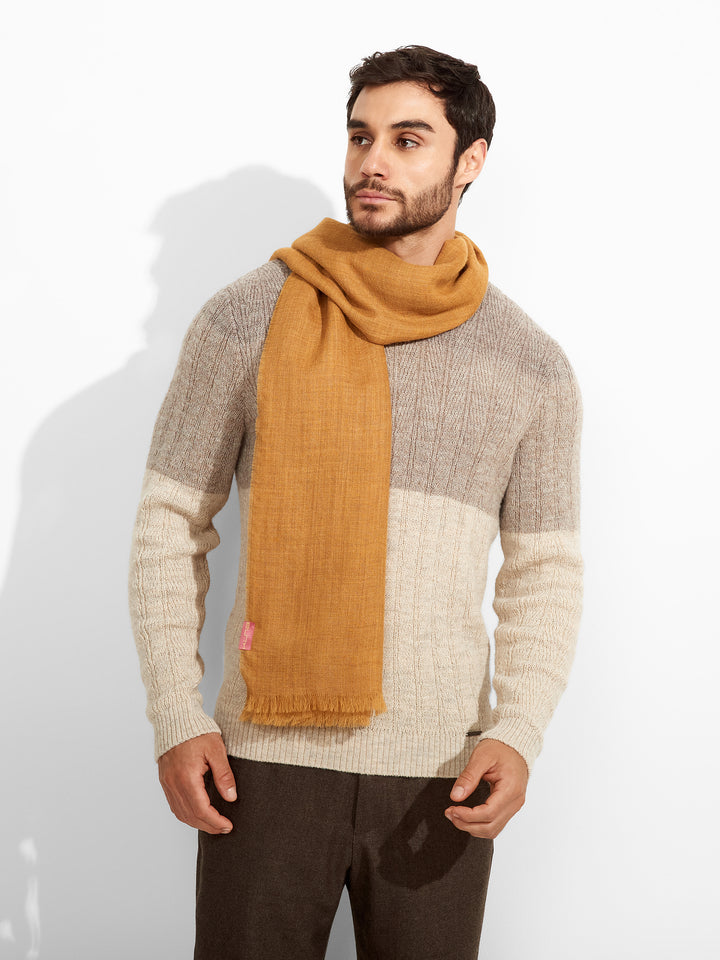 Estola Amareto De Baby Alpaca Color Amarillo