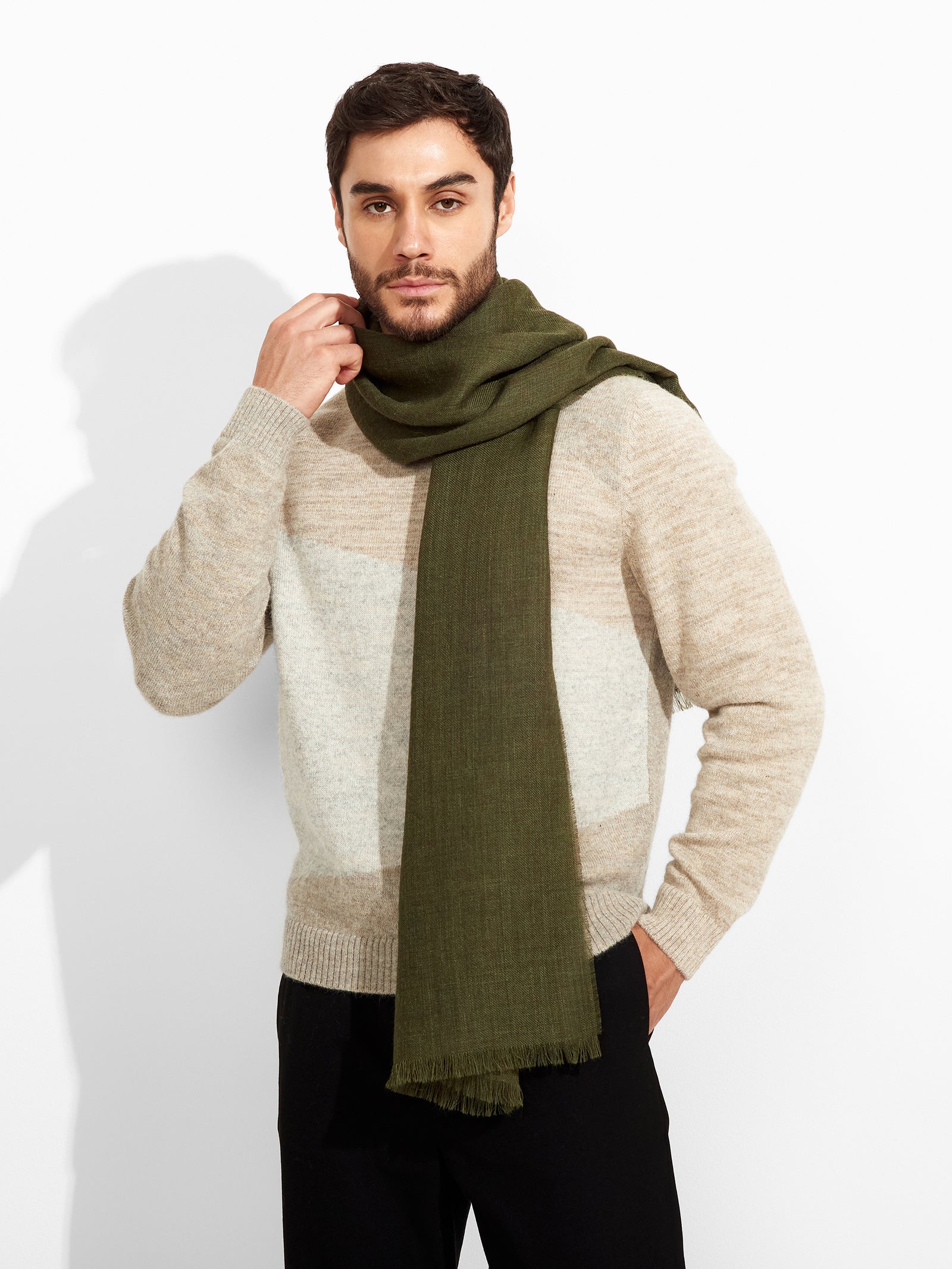 Estola Amareto De Baby Alpaca Color Verde