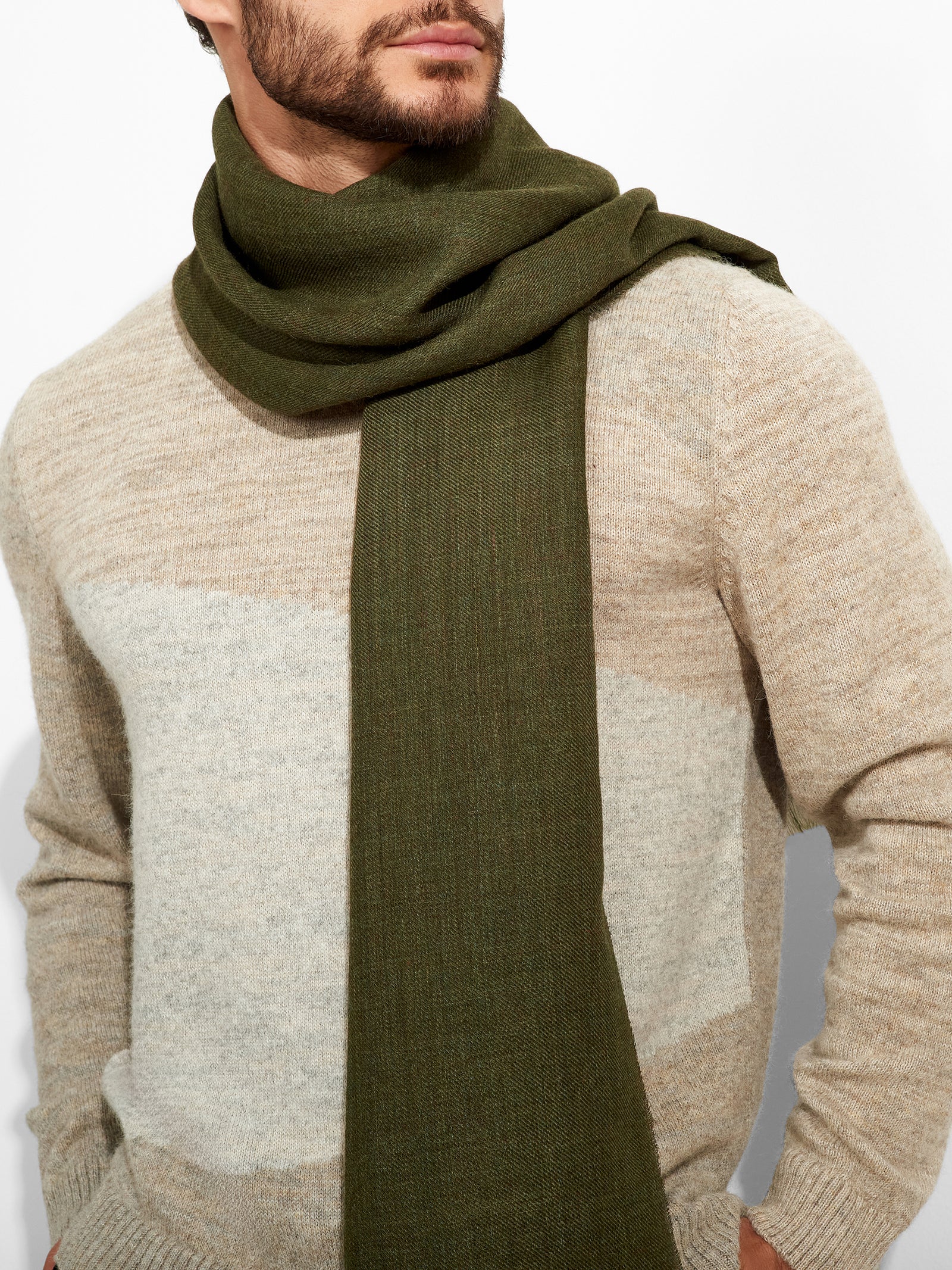 Estola Amareto De Baby Alpaca Color Verde