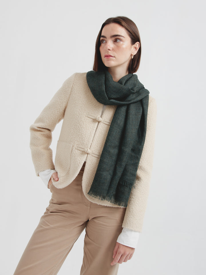 Estola Amareto De Baby Alpaca Color Verde