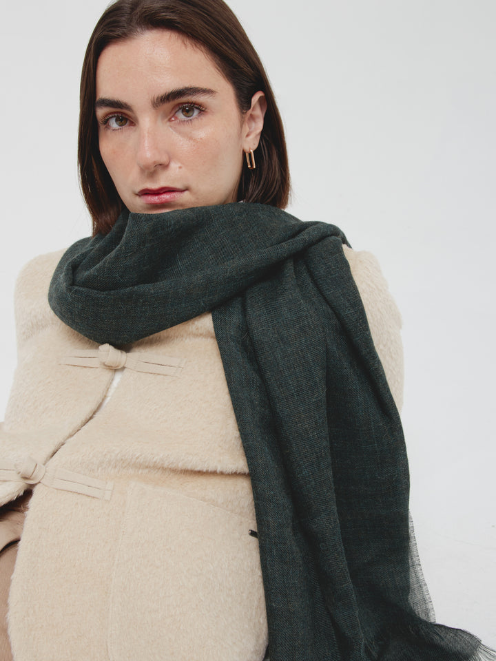 Estola Amareto De Baby Alpaca Color Verde