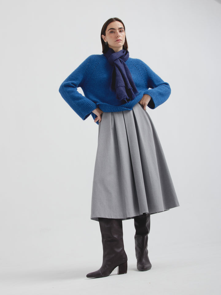 Estola Amareto De Baby Alpaca Color Azul