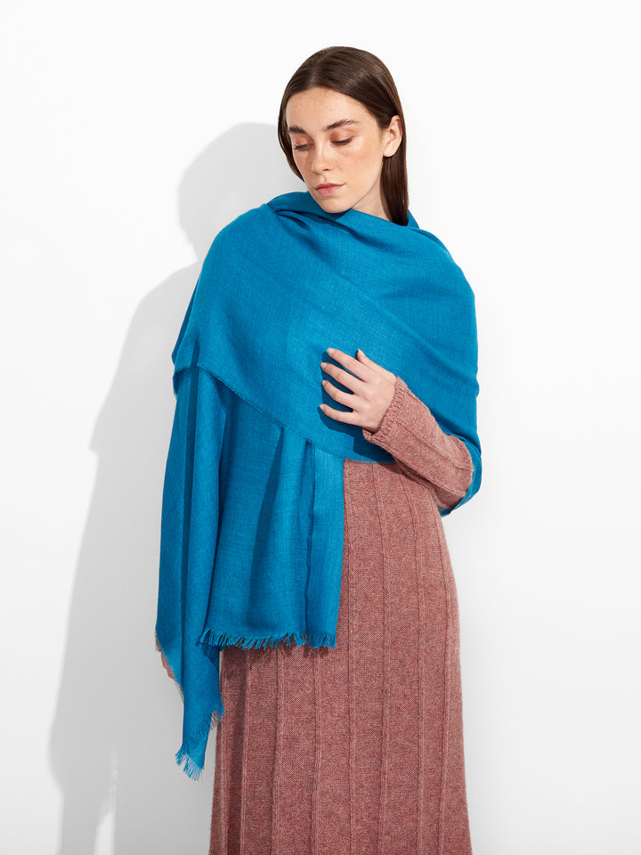 Blue Baby Alpaca Amaretto Stole