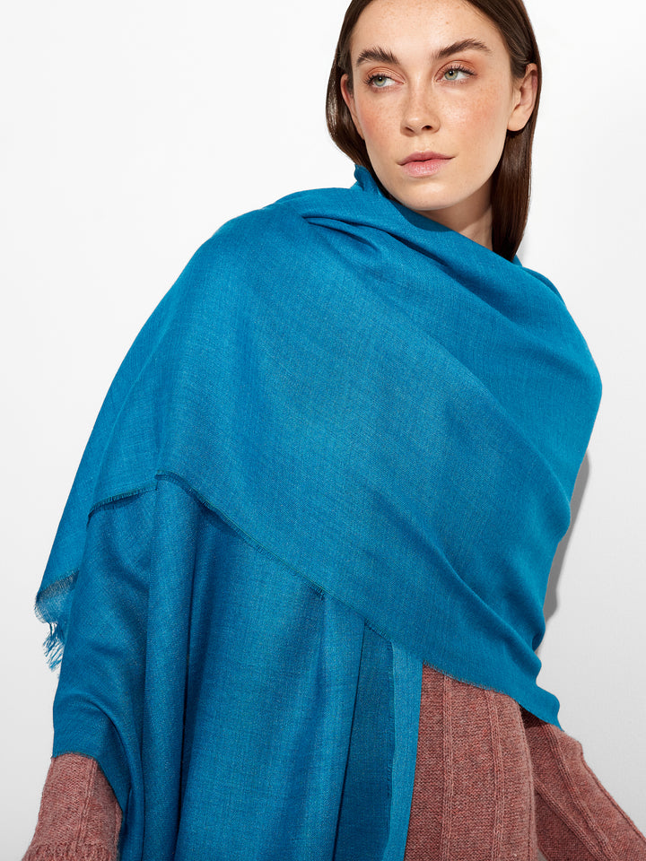 Blue Baby Alpaca Amaretto Stole