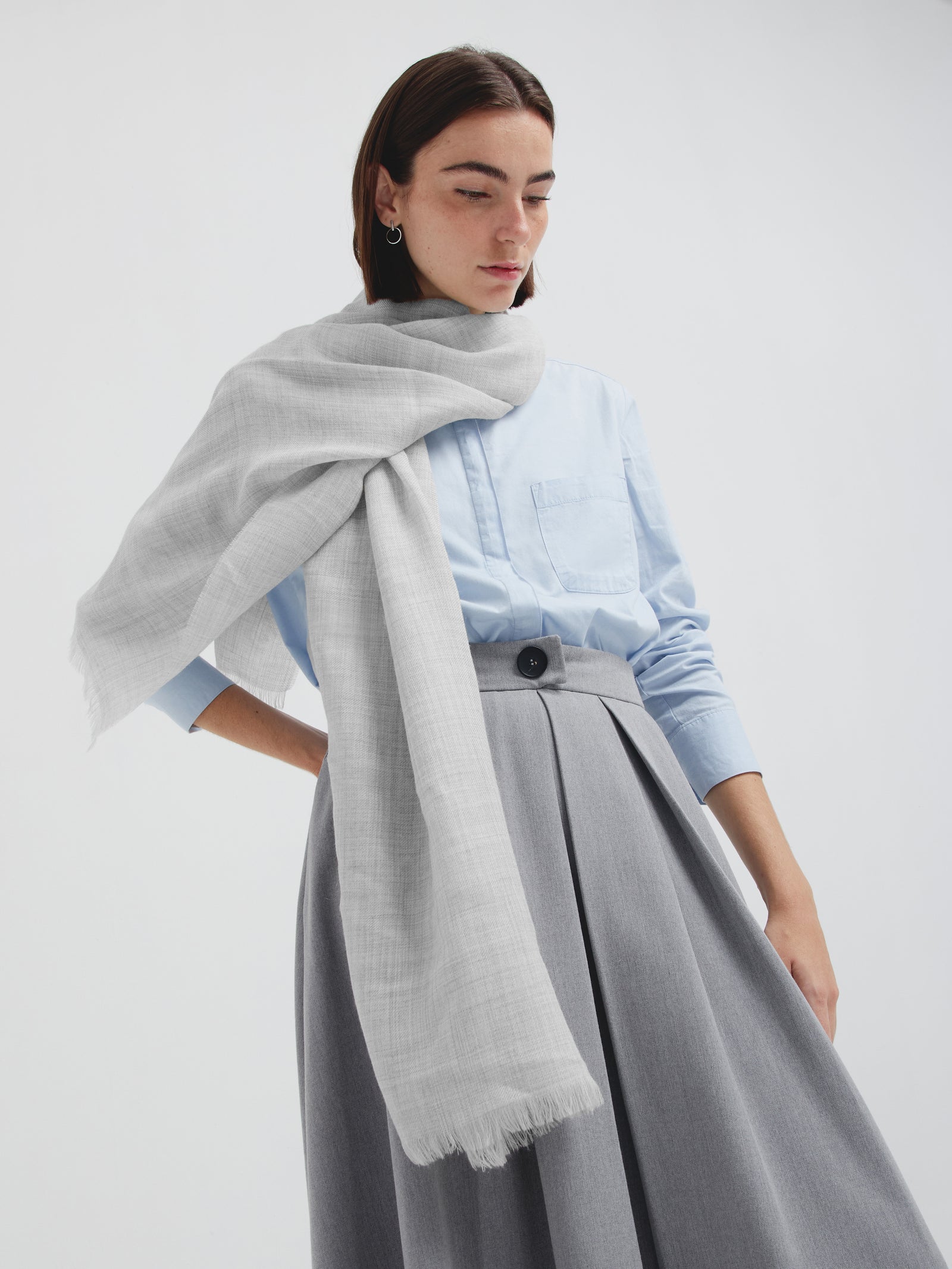 Estola Amareto De Baby Alpaca Color Gris