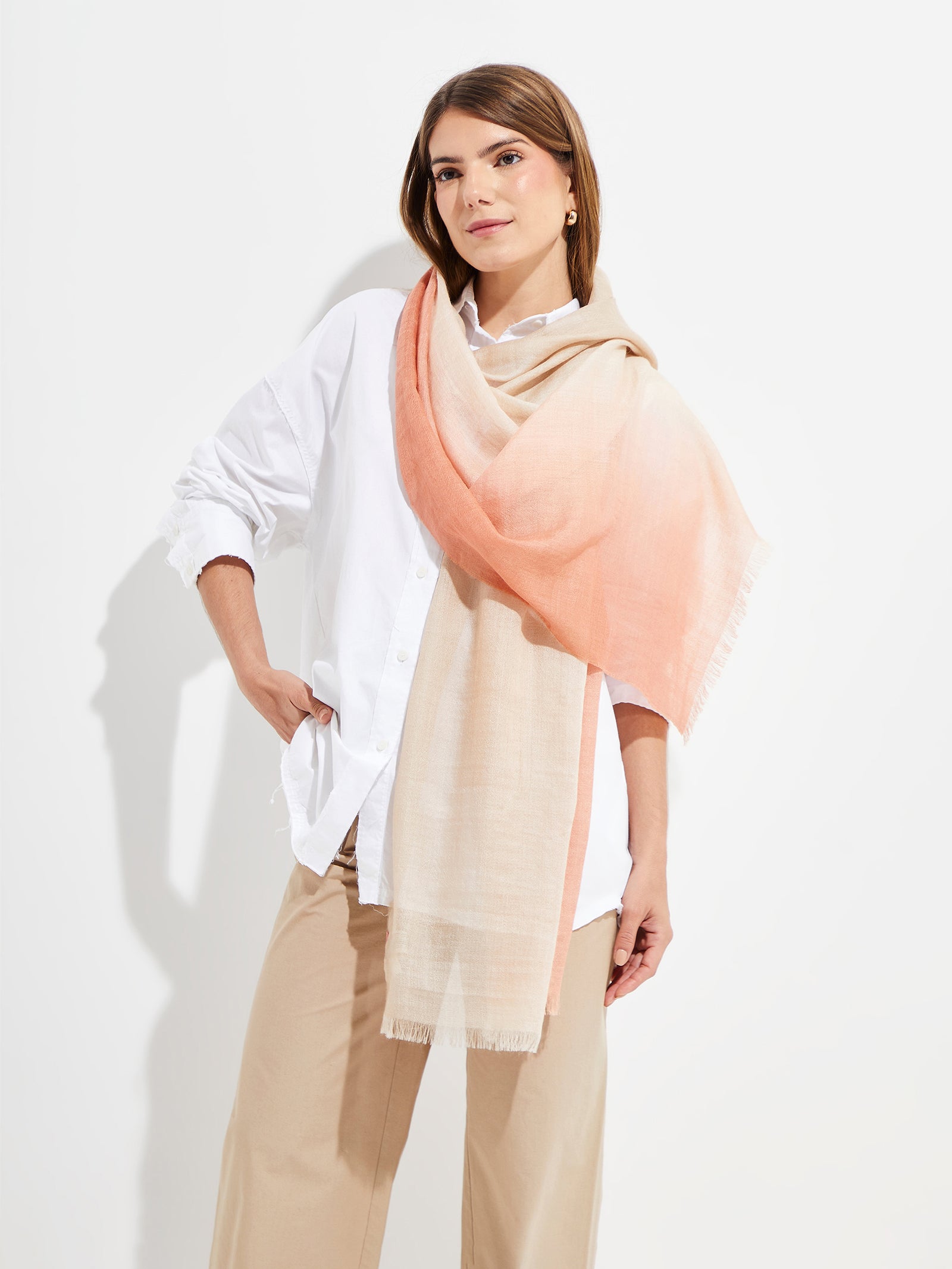 Yacob Stole Made Of Baby Alpaca In Orange