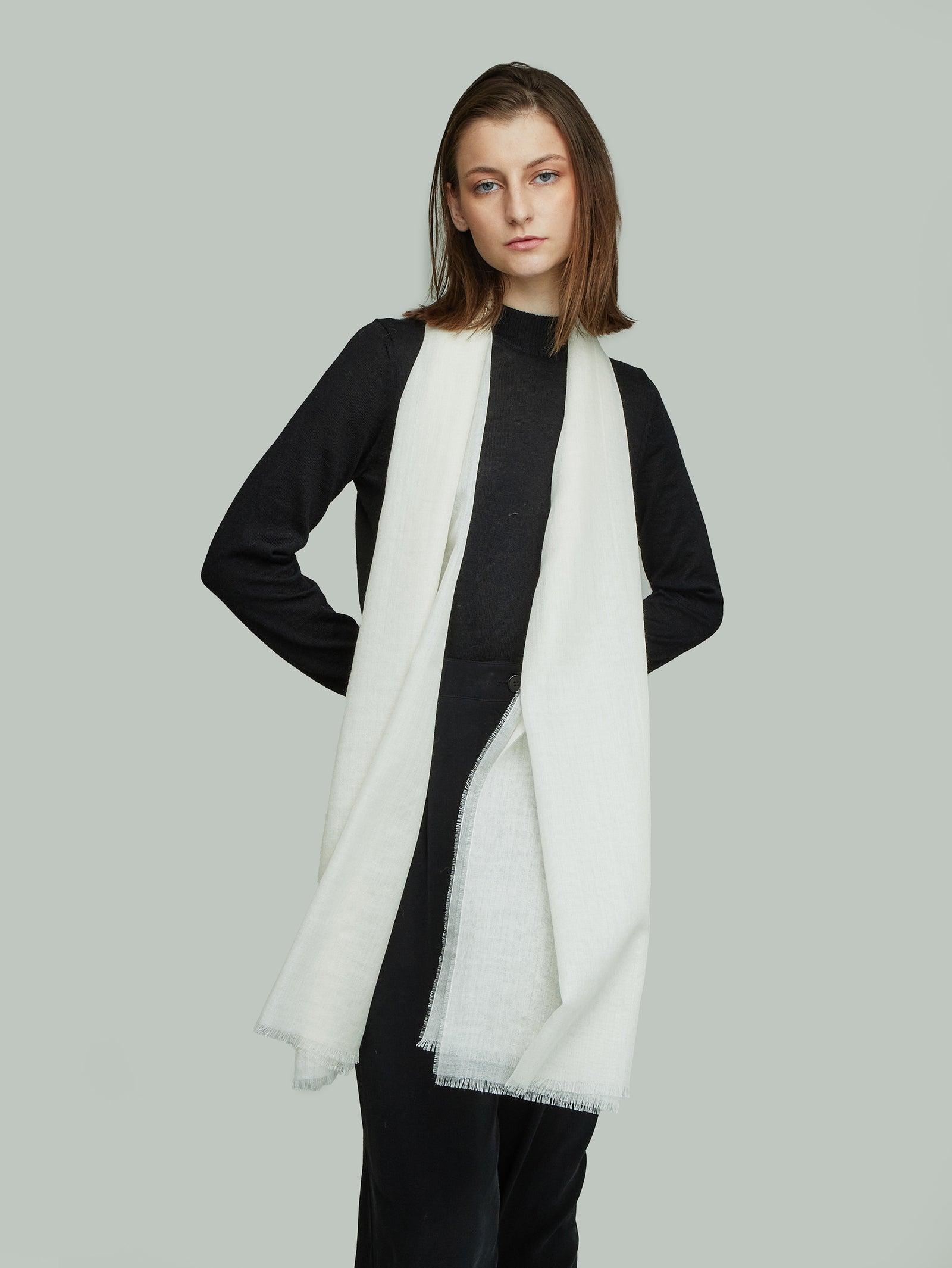 Ecru Baby Alpaca Alondra Stole