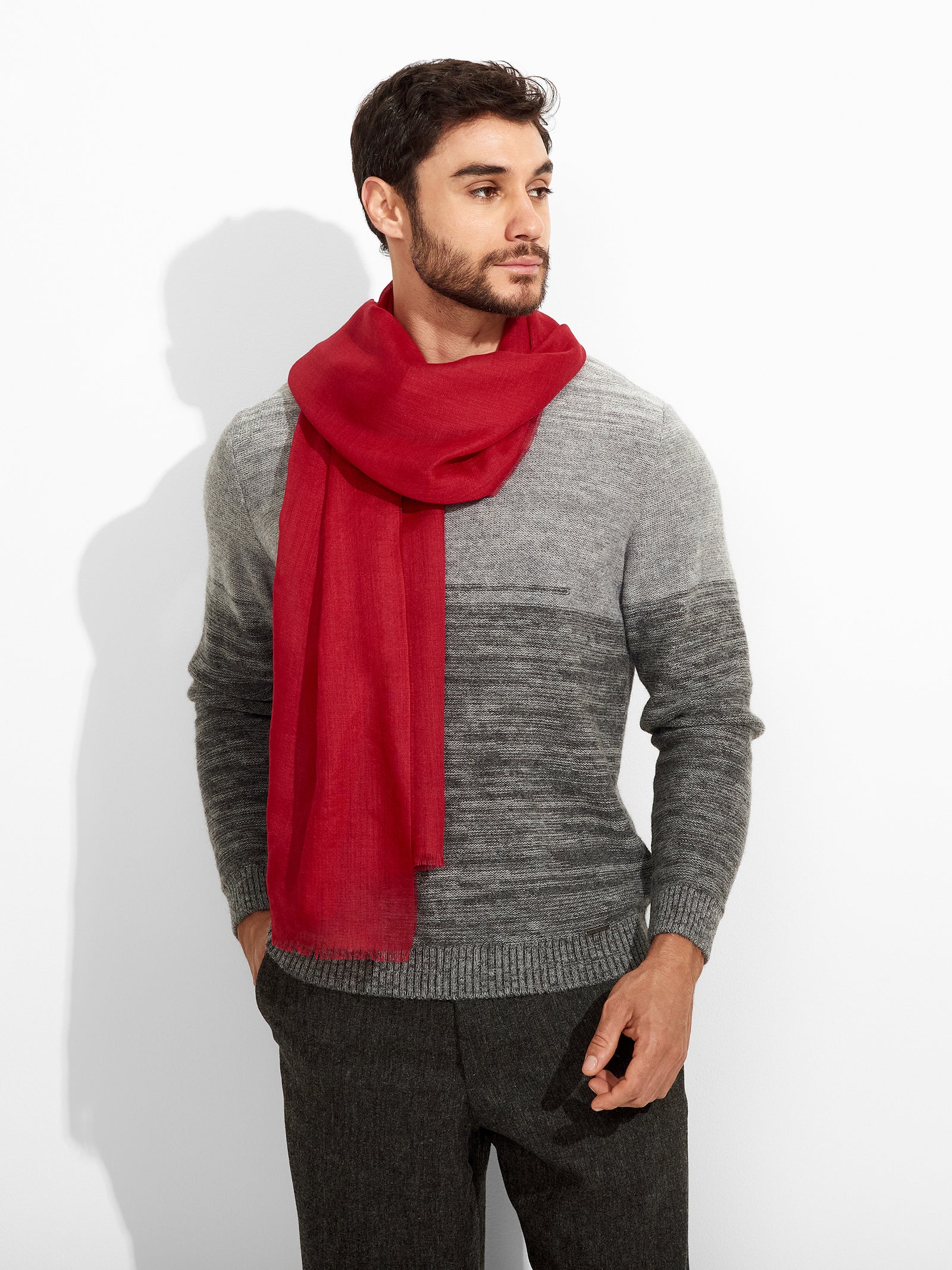 Estola Alondra De Baby Alpaca Color Rojo
