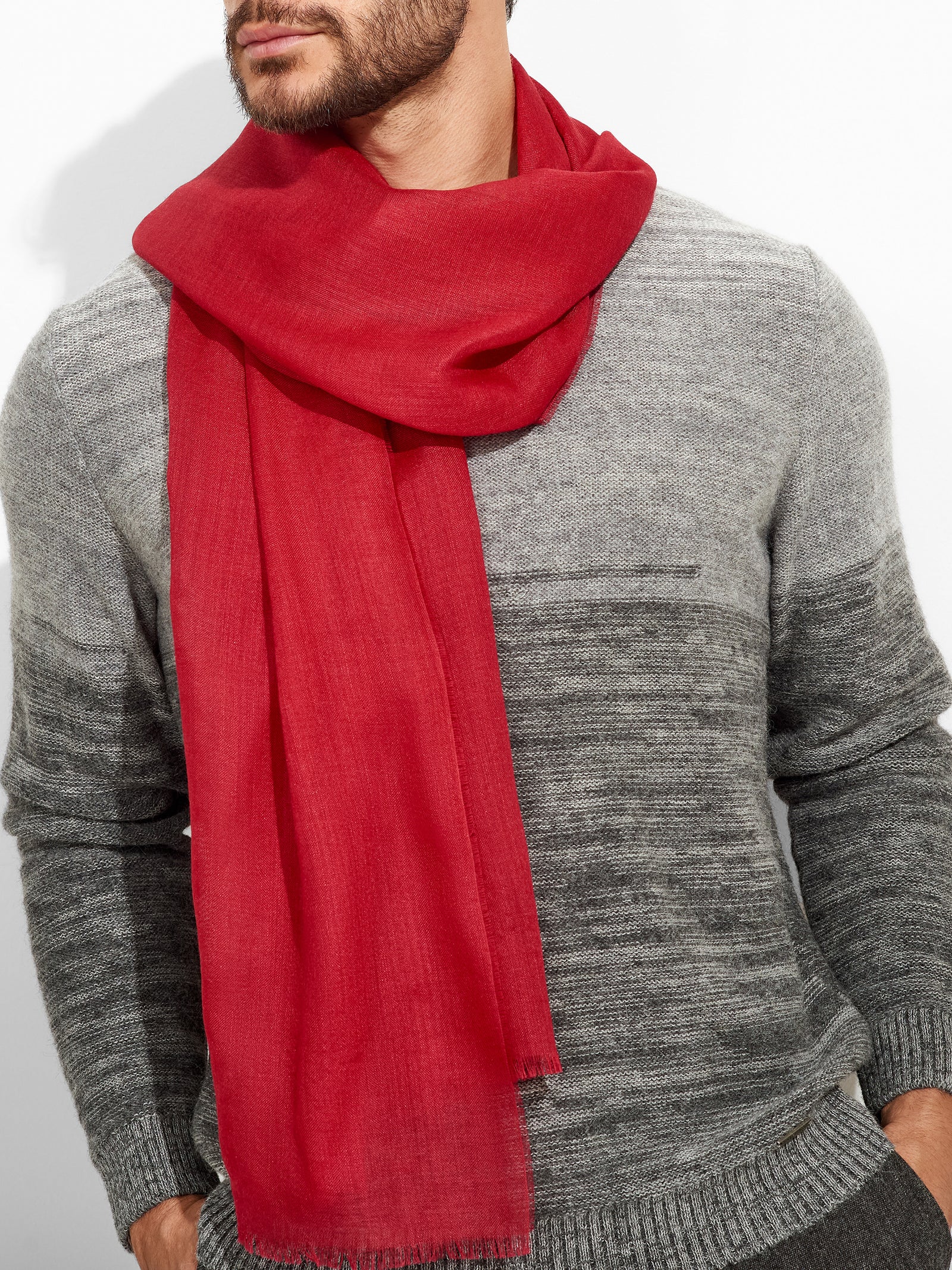 Estola Alondra De Baby Alpaca Color Rojo