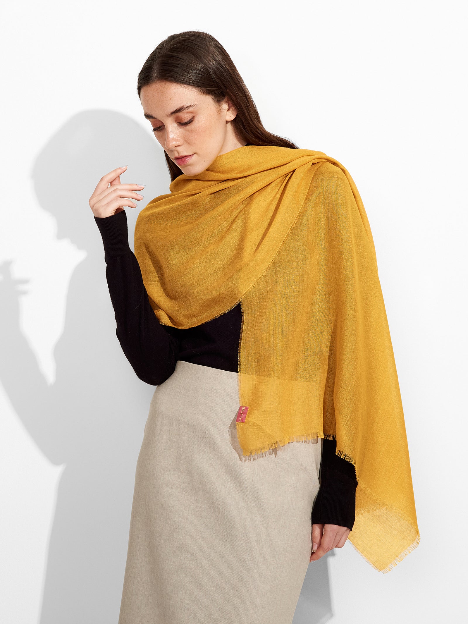 Alondra Baby Alpaca Stole in Yellow