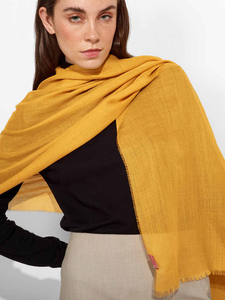 Alondra Baby Alpaca Stole in Yellow