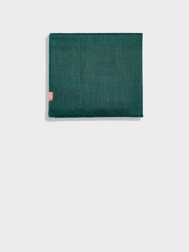 Estola Alondra De Baby Alpaca Color Verde Oscuro