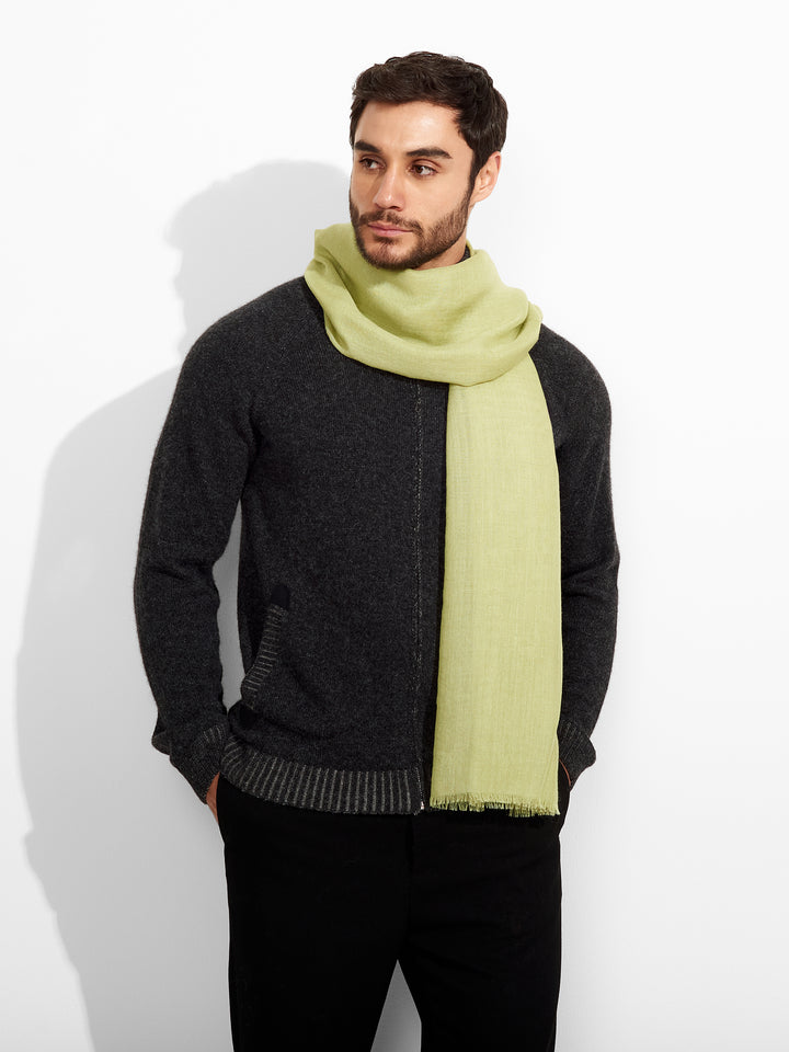 Estola Alondra De Baby Alpaca Color Verde Claro