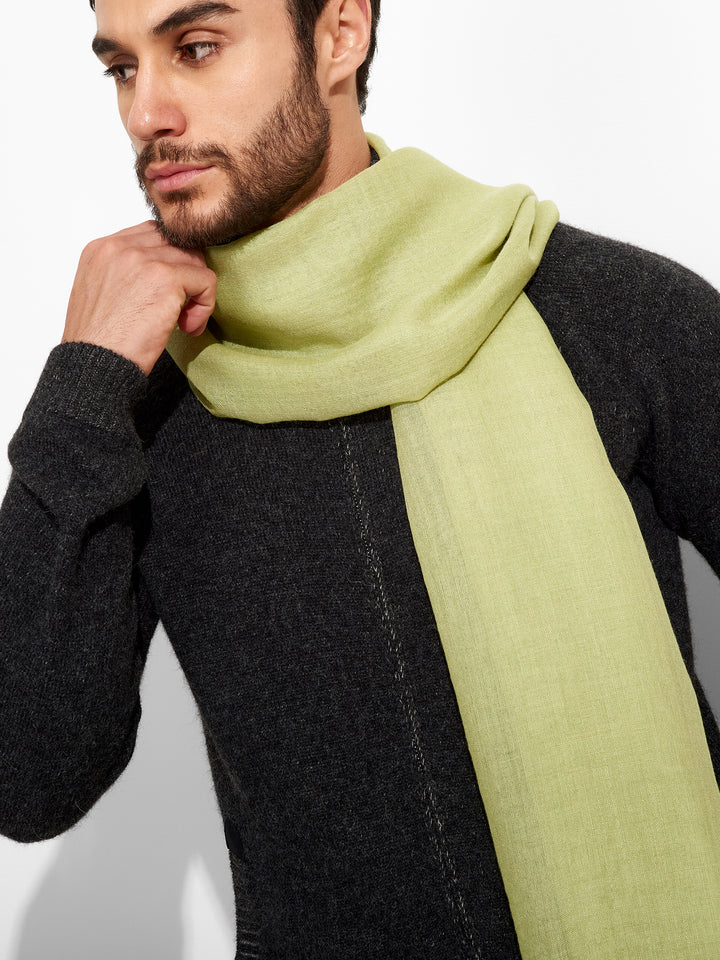 Estola Alondra De Baby Alpaca Color Verde Claro