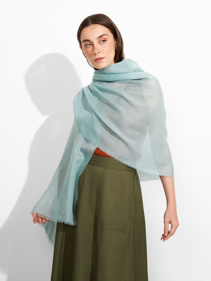 Sky Blue Baby Alpaca Alondra Stole