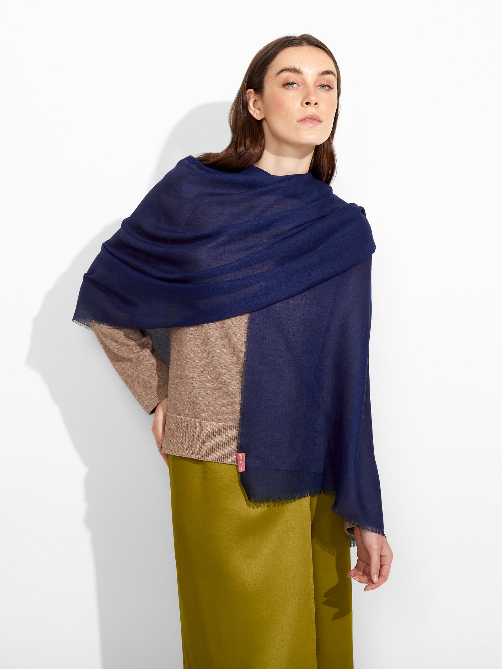 Alondra Baby Alpaca Stole, Blue