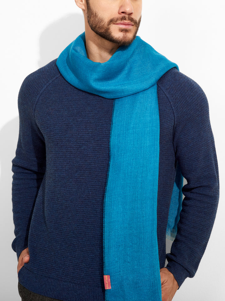 Estola Alondra De Baby Alpaca Color Turquesa