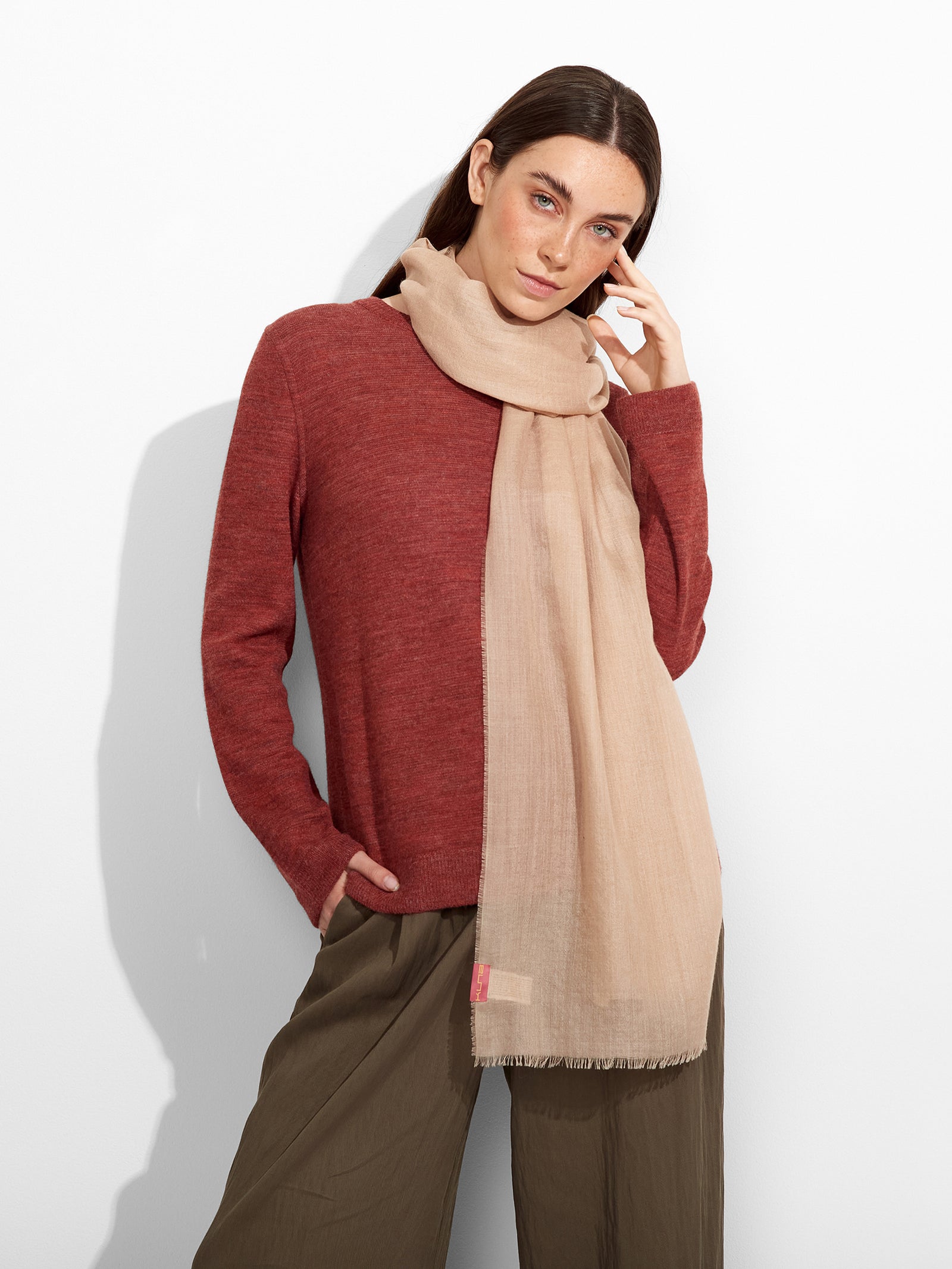 Estola Alondra De Baby Alpaca Color Beige