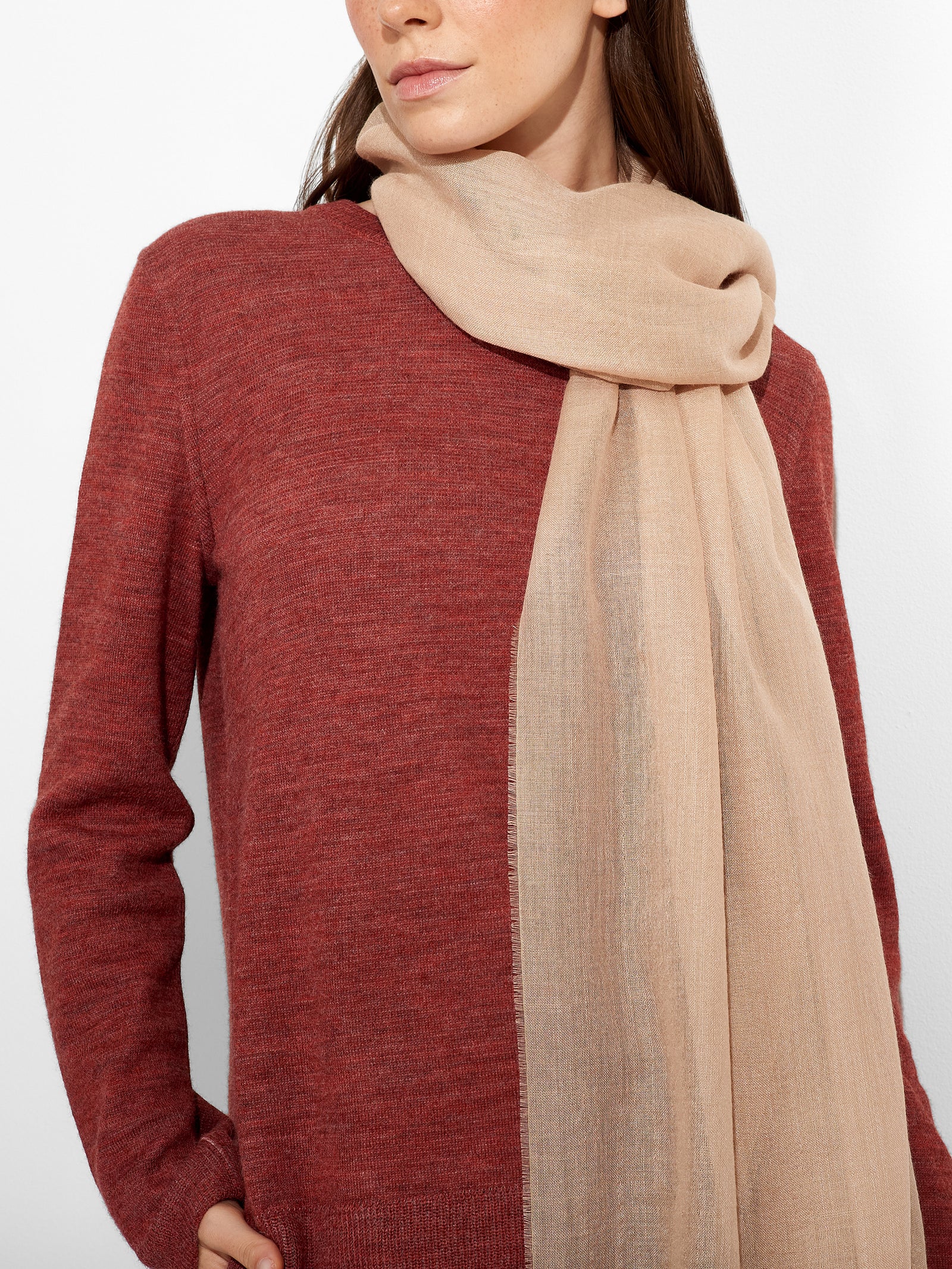 Estola Alondra De Baby Alpaca Color Beige