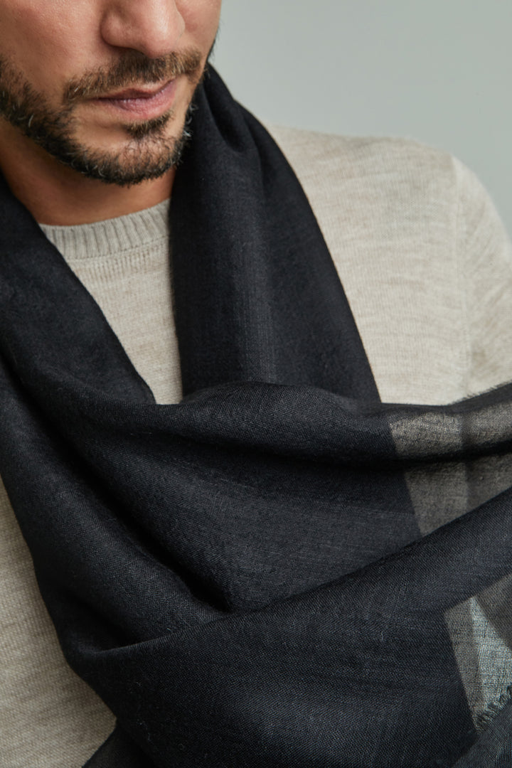 Estola Alondra De Baby Alpaca Color Negro