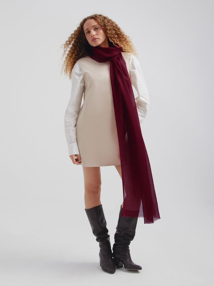 Estola Alondra De Baby Alpaca Color Rojo