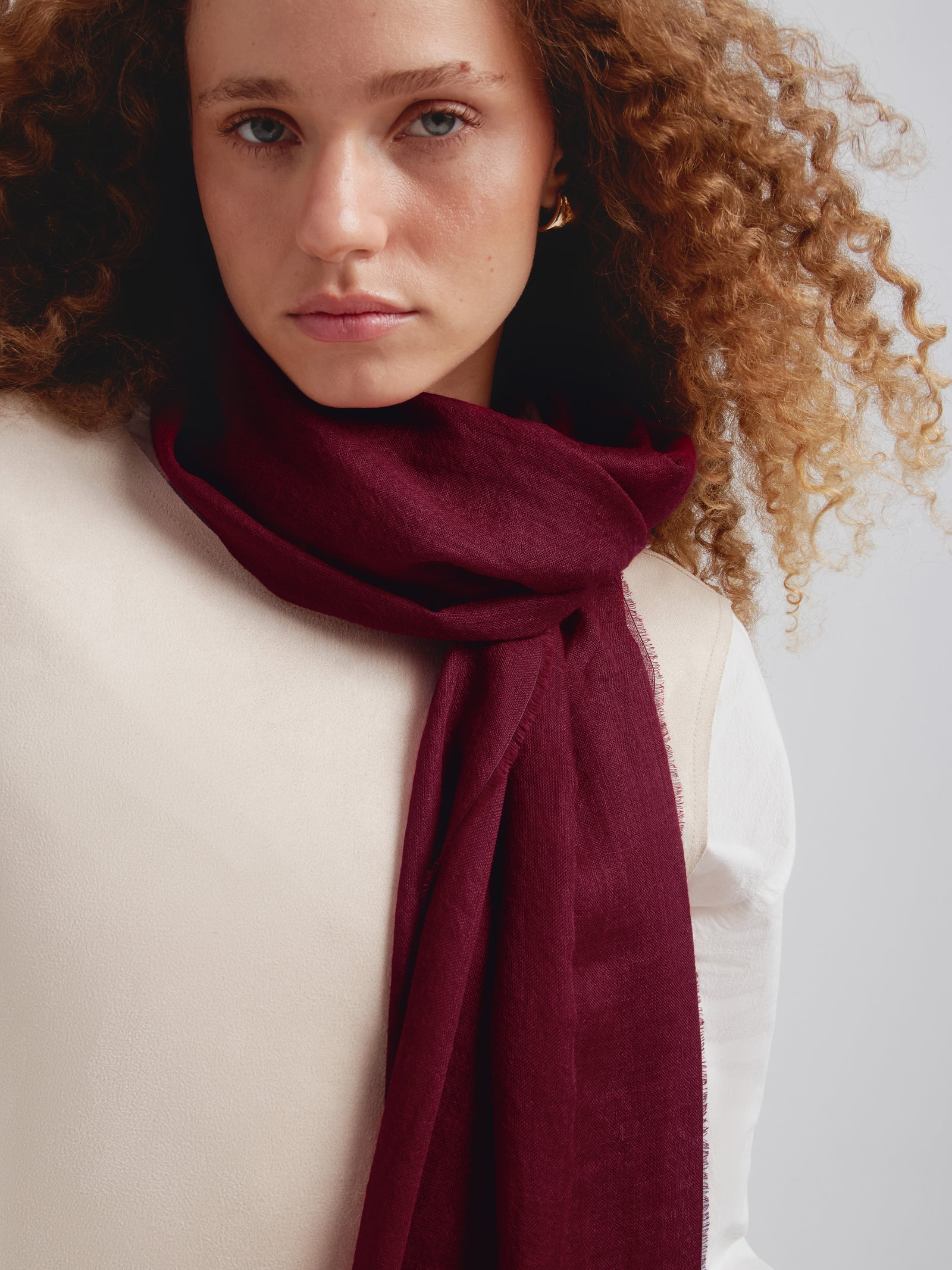 Estola Alondra De Baby Alpaca Color Rojo