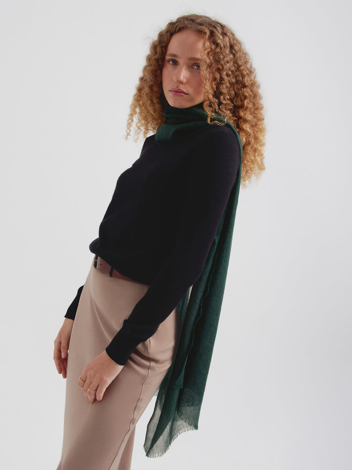 Estola Alondra De Baby Alpaca Color Verde