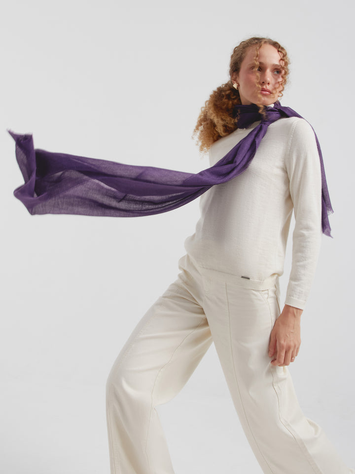Estola Alondra De Baby Alpaca Color Morado