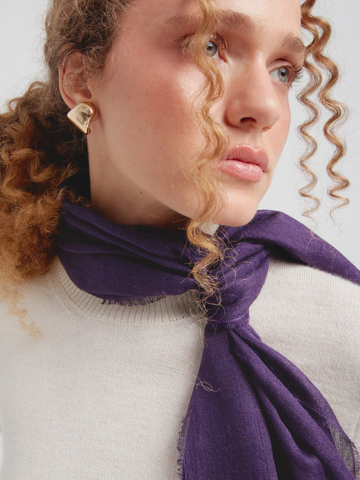 Estola Alondra De Baby Alpaca Color Morado
