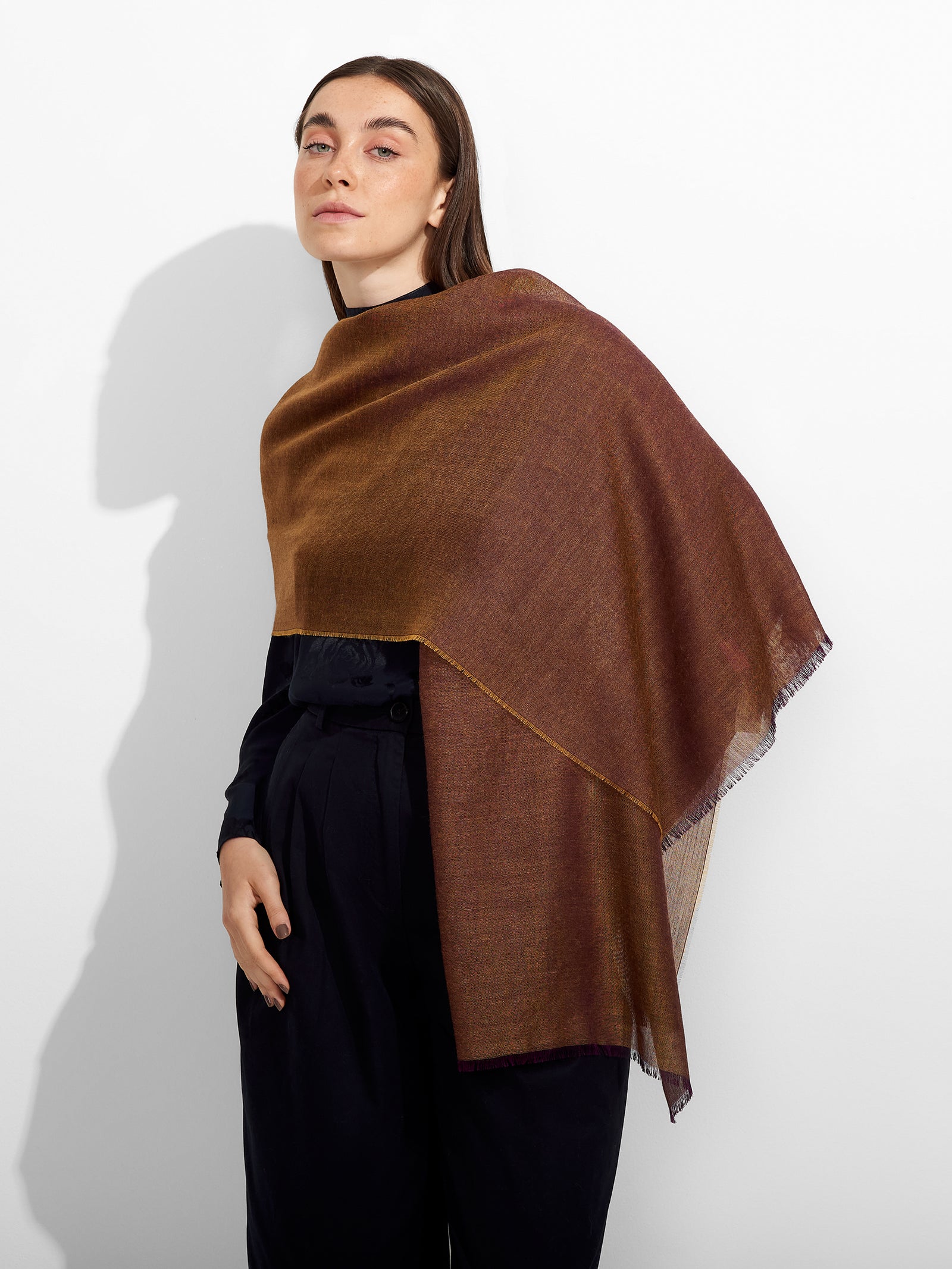 Estola Zaina De Baby Alpaca Color Marrón