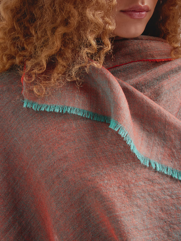 Zaina Baby Alpaca Turquoise Stole