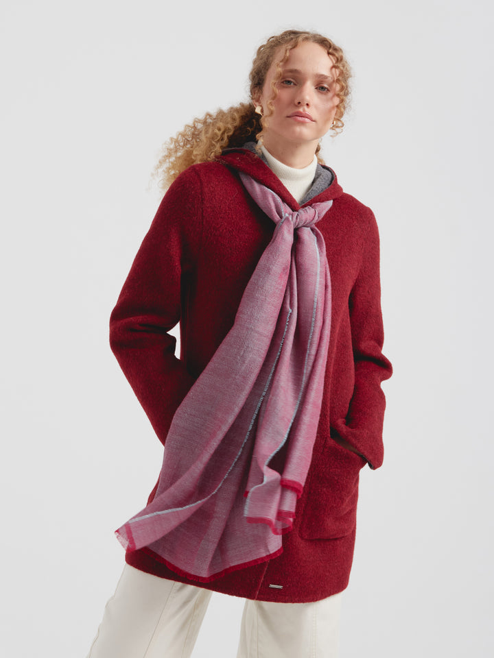 Estola Zaina De Baby Alpaca Color Rojo