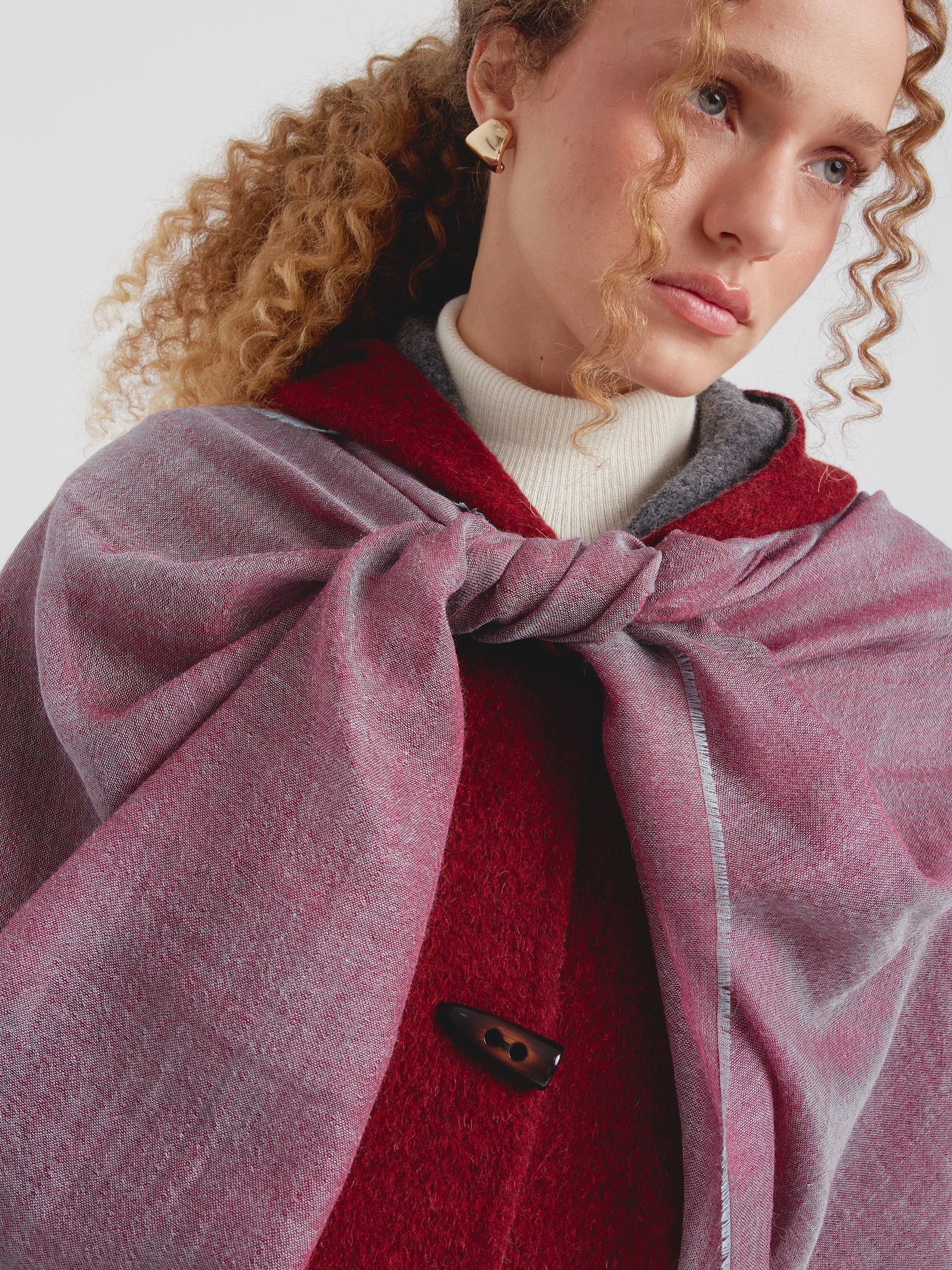 Estola Zaina De Baby Alpaca Color Rojo
